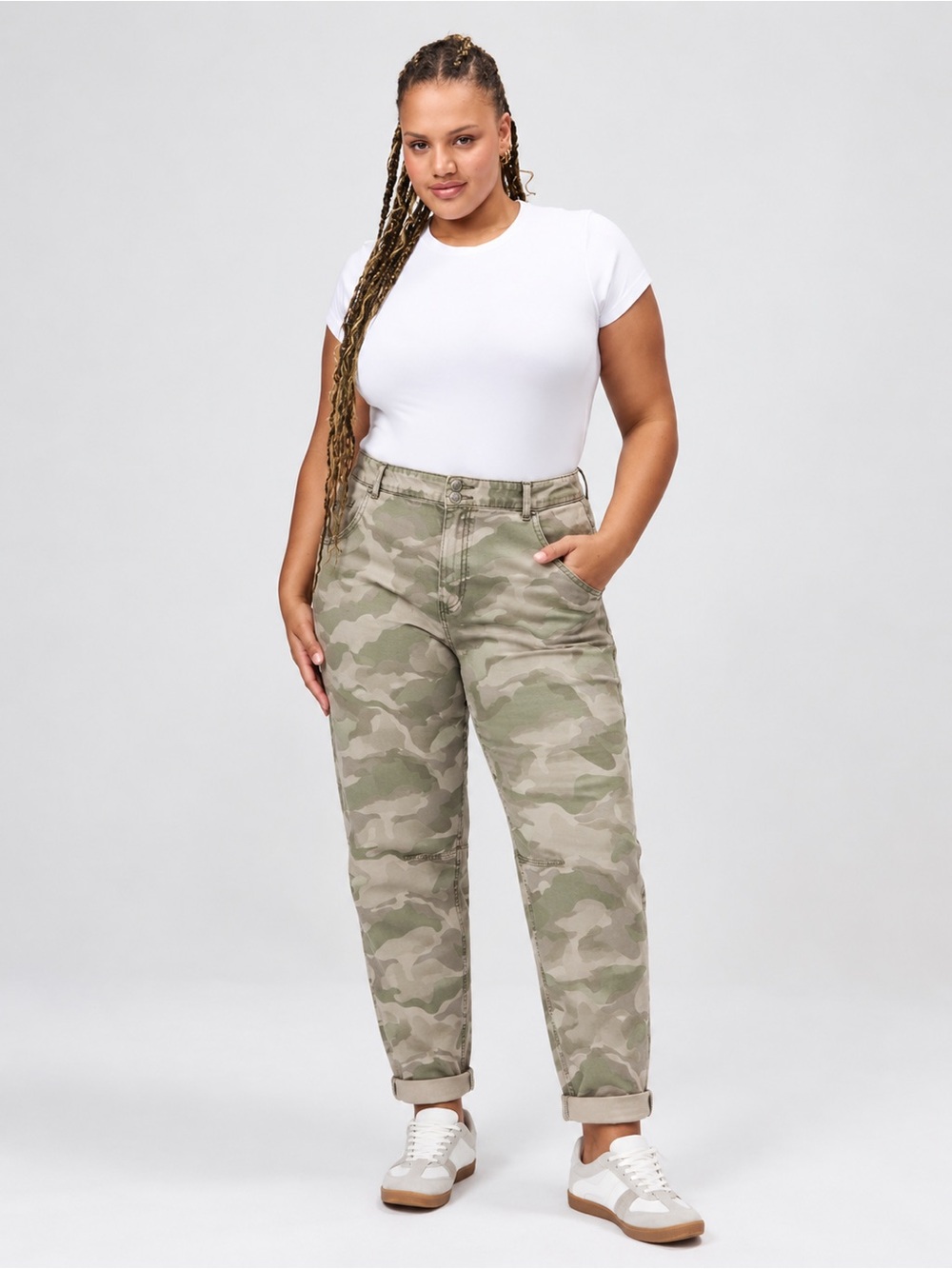 Torrid Camo Utility Pants Size 12 Green Beige Stretch Cuffed Casual Pants